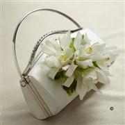 Elegant White Handbag Corsage