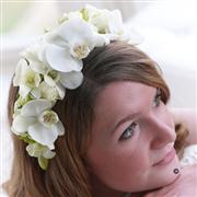 White Orchid and Rose Headband