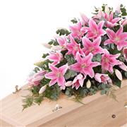 Lily Casket Spray - Pink 5ft