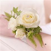 Ivory Rose and Fern Wrist Corsage