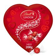 Lindt Lindor 200g Milk Chocolate Truffles Heart Gift Box