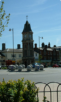 The Clock Tower in Newmarket Town Centre